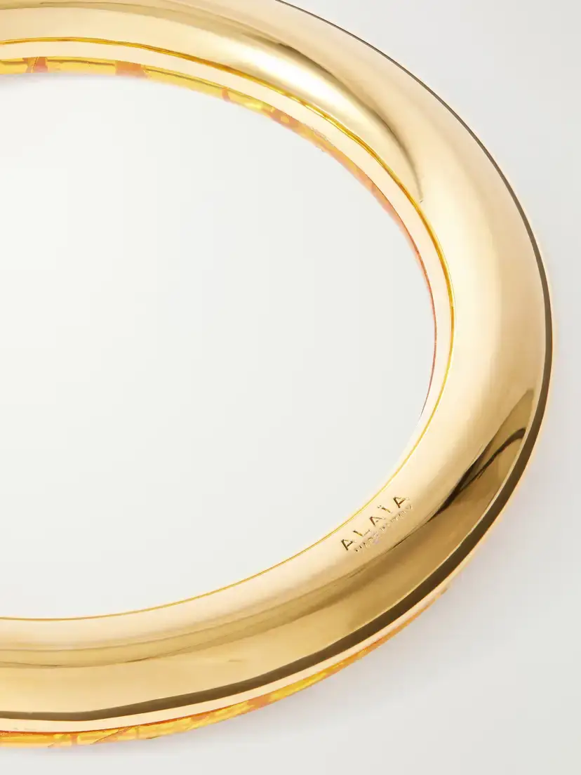 Alaïa Ray Logo-engraved Gold-tone Amber Bangle | Thumbnail 4 Alaïa Ray Logo-engraved Gold-tone Amber Bangle | Thumbnail 4