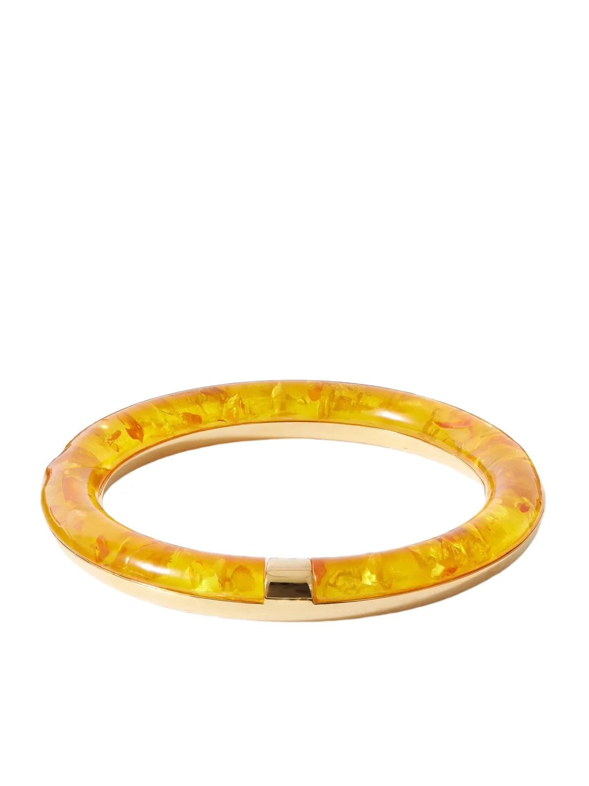 Alaïa Ray Logo-engraved Gold-tone Amber Bangle