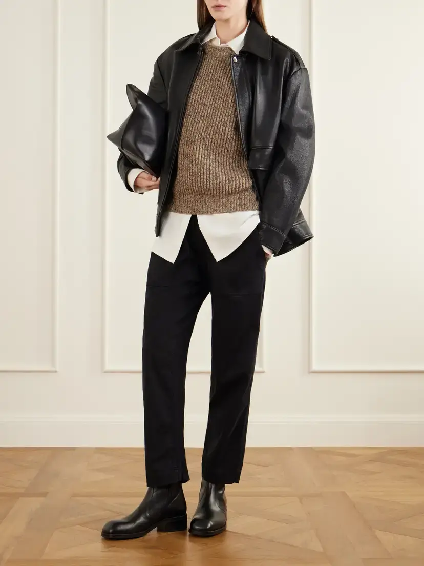 James Perse Rib-trimmed Cotton-twill Tapered Pants | Thumbnail 2 James Perse Rib-trimmed Cotton-twill Tapered Pants | Thumbnail 2