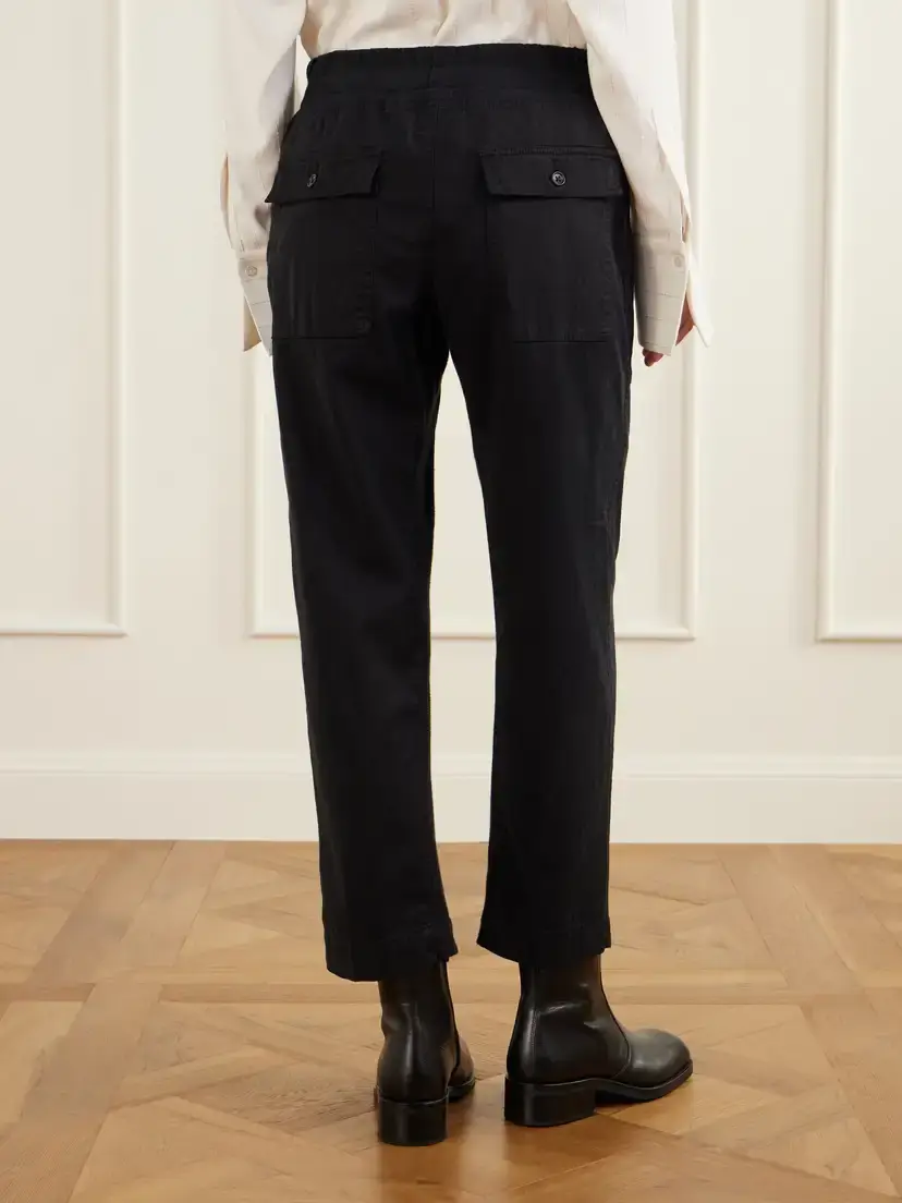 James Perse Rib-trimmed Cotton-twill Tapered Pants | Thumbnail 4 James Perse Rib-trimmed Cotton-twill Tapered Pants | Thumbnail 4