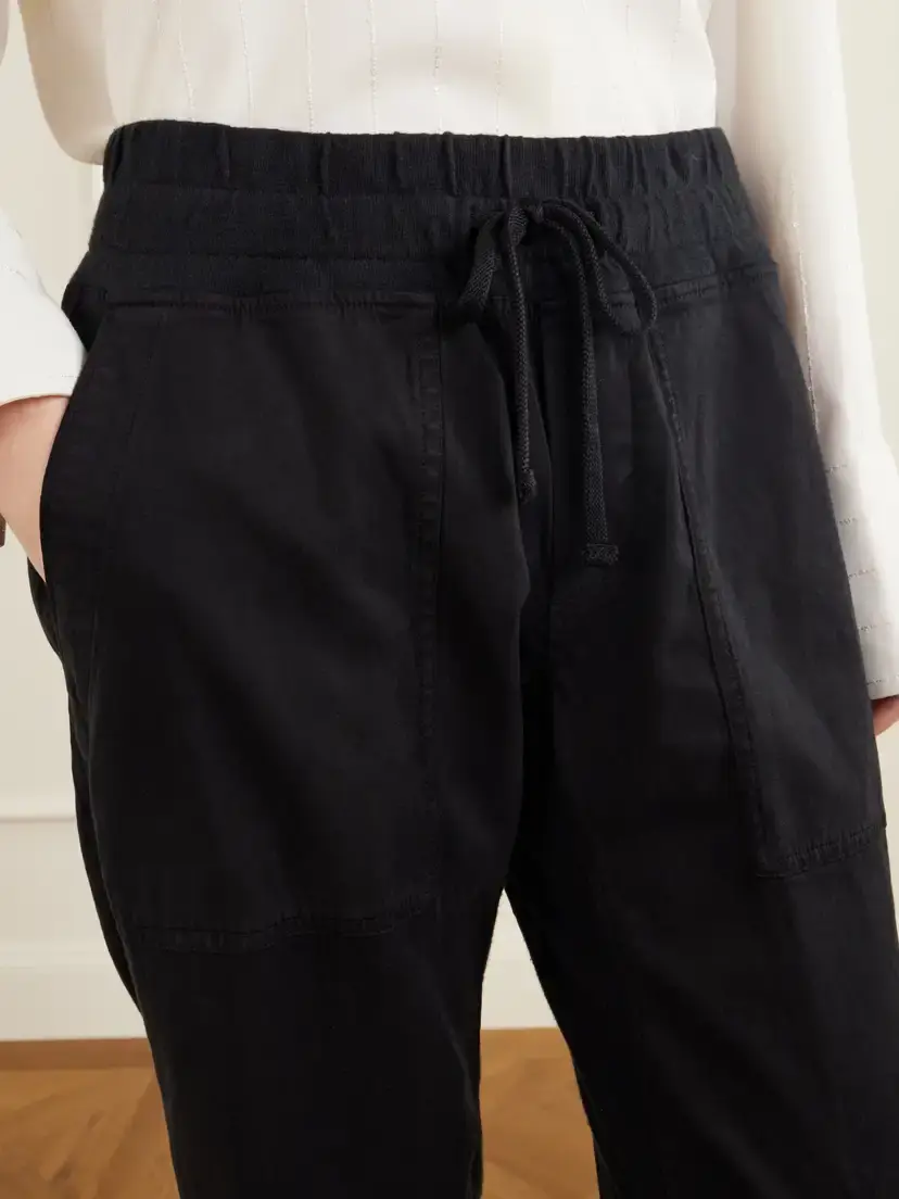 James Perse Rib-trimmed Cotton-twill Tapered Pants | Thumbnail 5 James Perse Rib-trimmed Cotton-twill Tapered Pants | Thumbnail 5