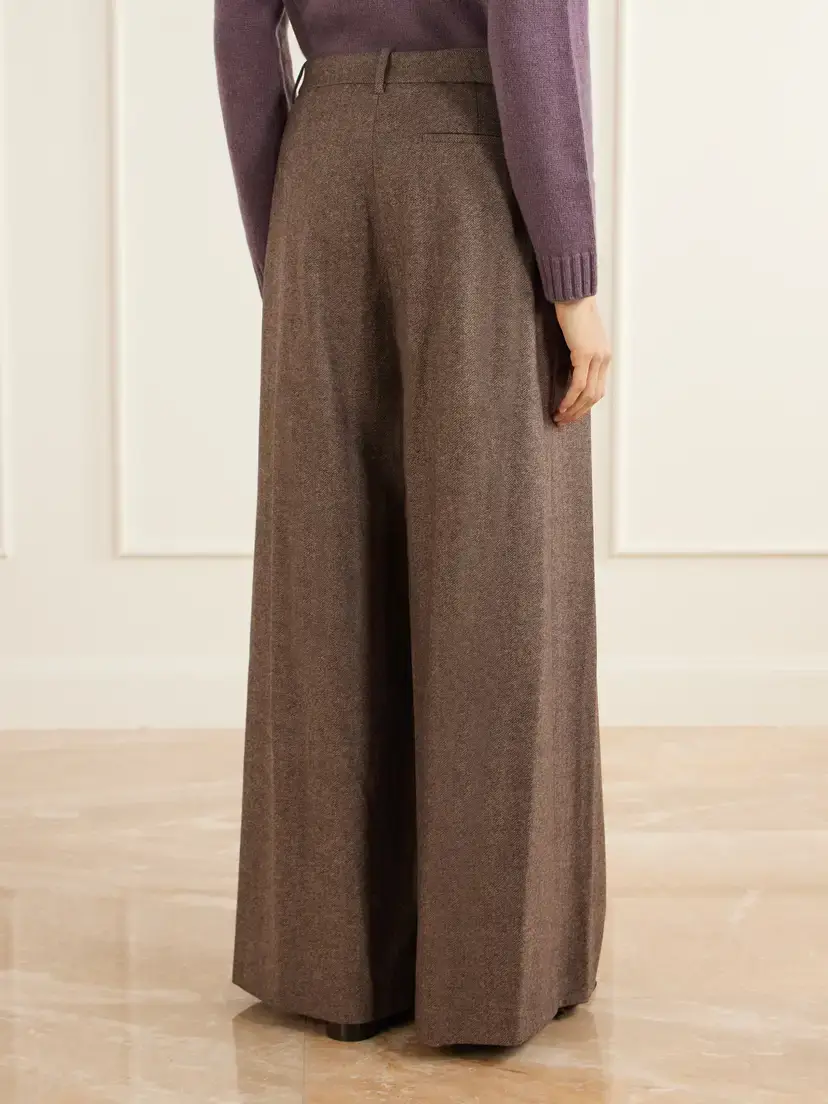 TWP Avery Stretch Wool And Cashmere-blend Herringbone Wide-leg Pants | Thumbnail 4