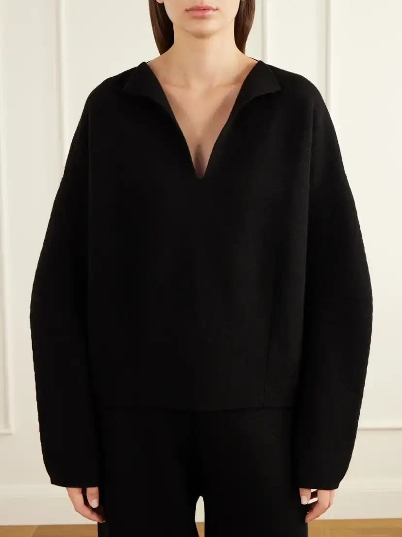 Lauren Manoogian Double-knit Merino Wool, Alpaca And Pima Cotton-blend Sweater | Thumbnail 3 Lauren Manoogian Double-knit Merino Wool, Alpaca And Pima Cotton-blend Sweater | Thumbnail 3