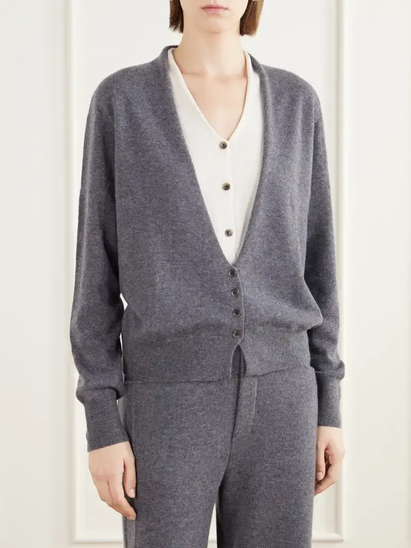 Lisa Yang Vani Two-tone Layered Cashmere Cardigan | Thumbnail 3