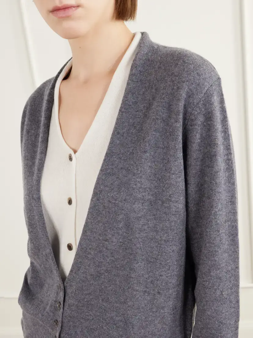 Lisa Yang Vani Two-tone Layered Cashmere Cardigan | Thumbnail 5