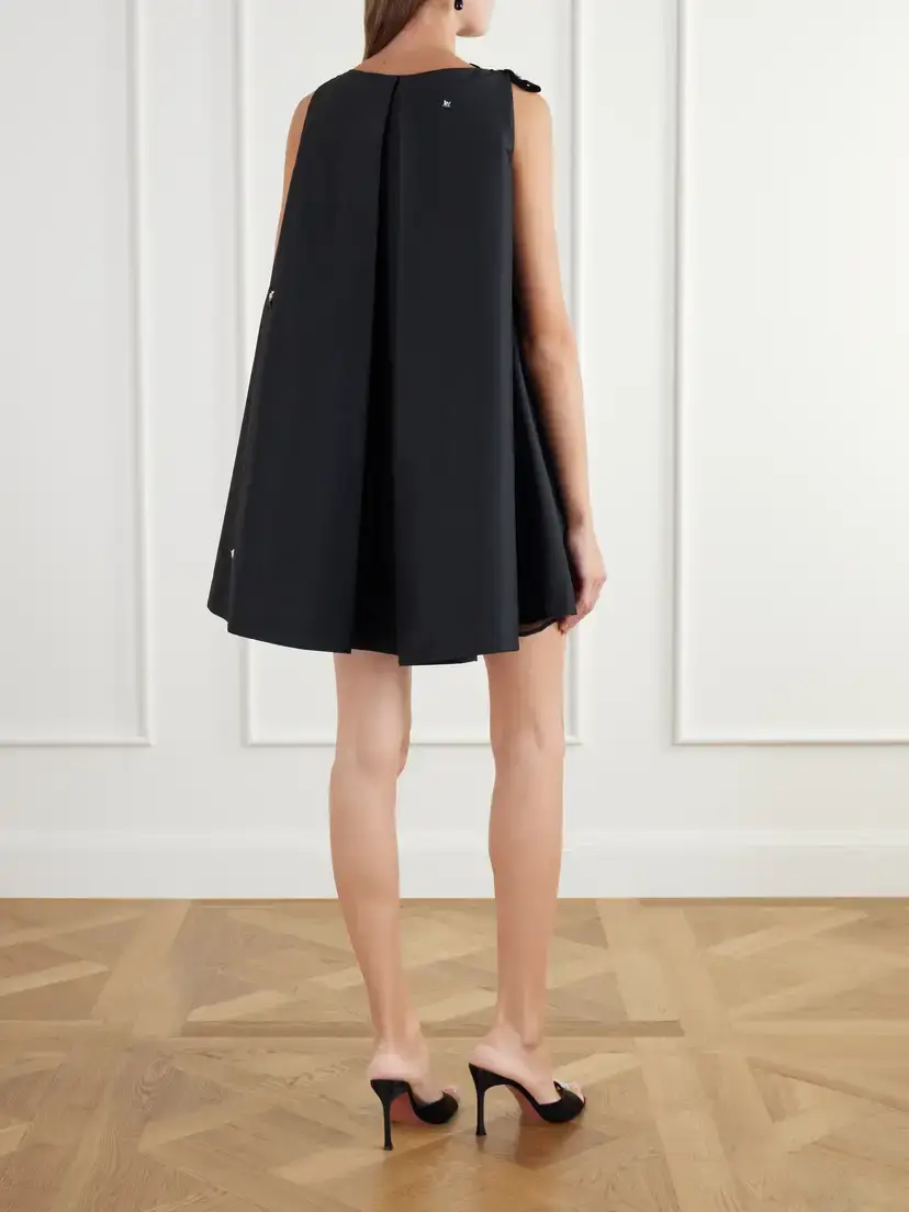 BERNADETTE Melody Embellished Velvet-trimmed Satin Mini Dress | Thumbnail 3