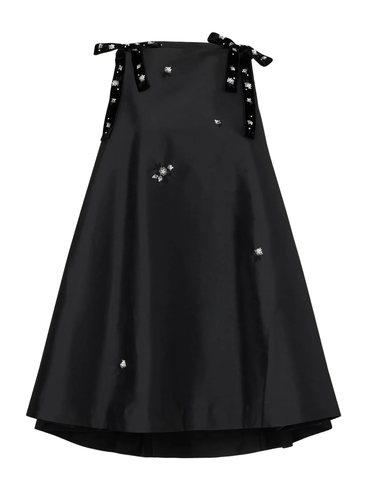 Melody Embellished Velvet-trimmed Satin Mini Dress Melody Embellished Velvet-trimmed Satin Mini Dress