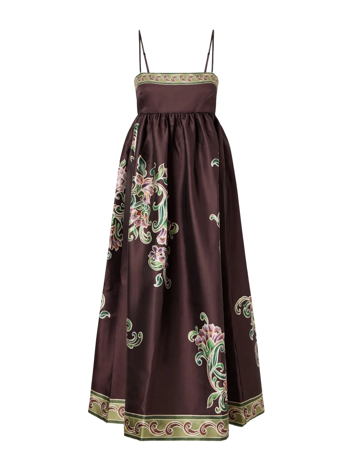 Josie Gathered Floral-print Twill Midi Dress Josie Gathered Floral-print Twill Midi Dress