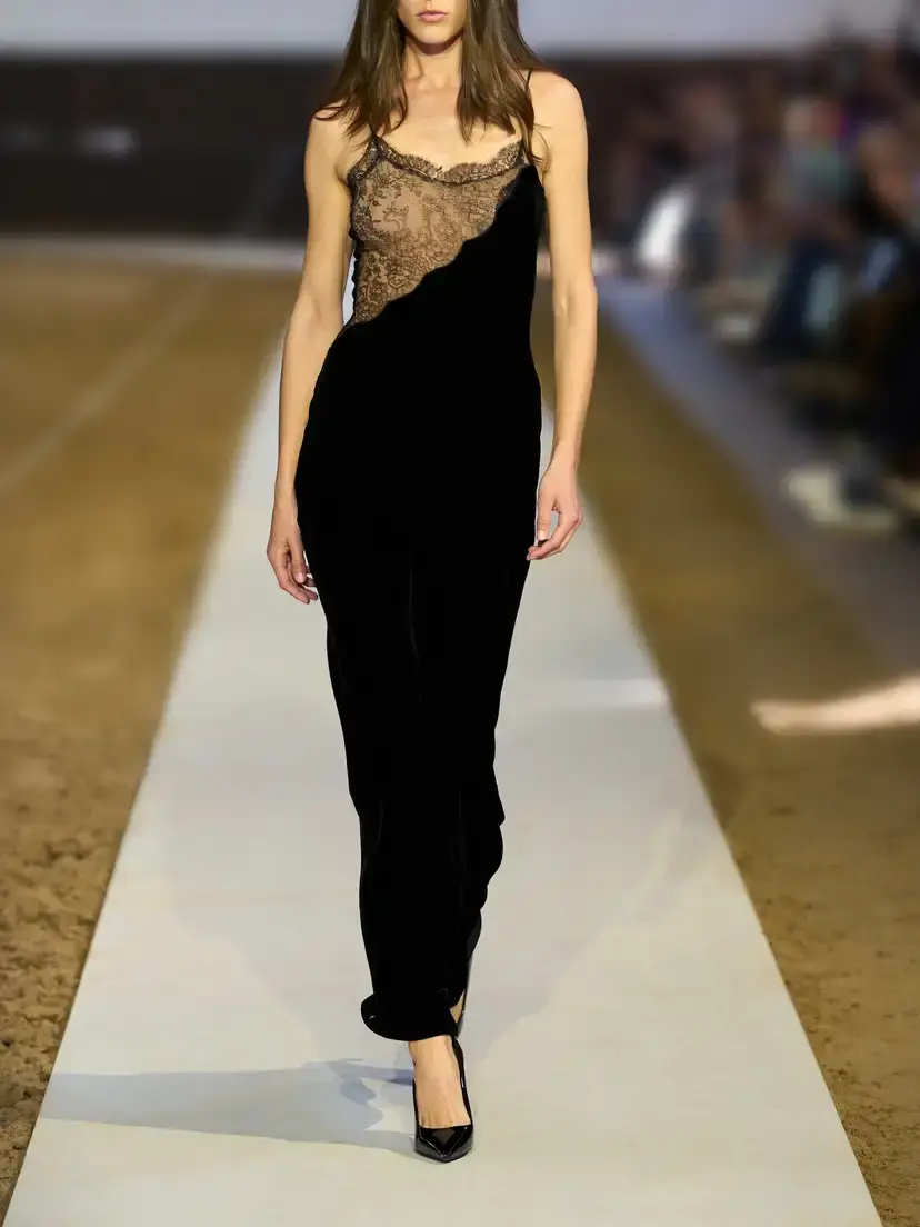 Stella McCartney Lace-trimmed Velvet Gown | Thumbnail 5 Stella McCartney Lace-trimmed Velvet Gown | Thumbnail 5