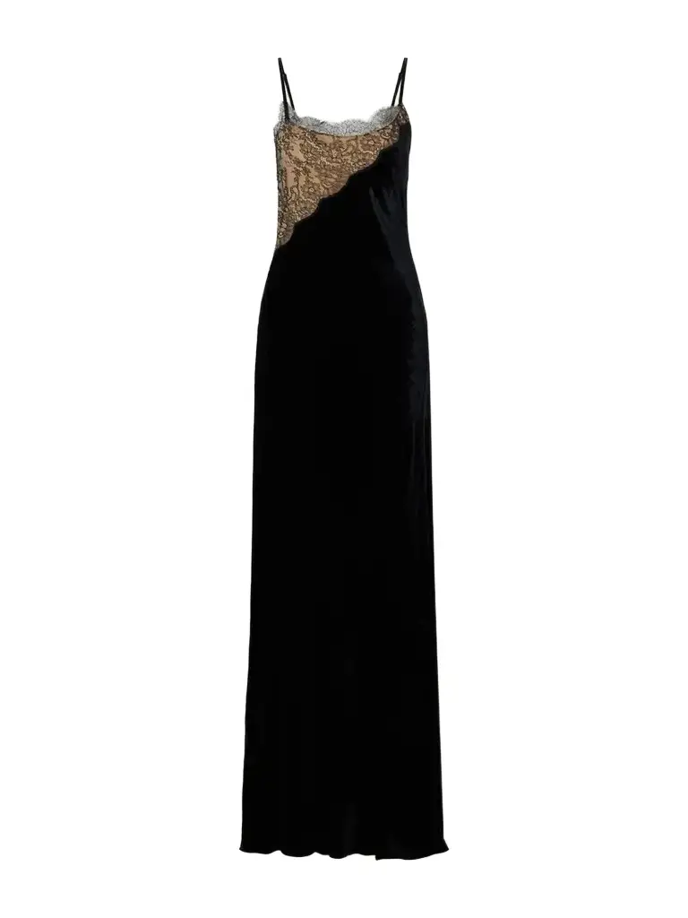 Lace-trimmed Velvet Gown Lace-trimmed Velvet Gown
