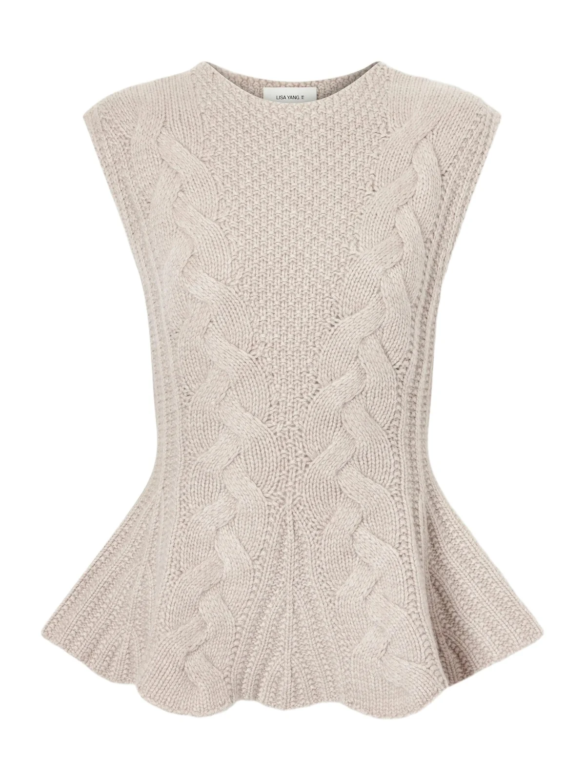 Lisa Yang Signy Cable-knit Cashmere Top