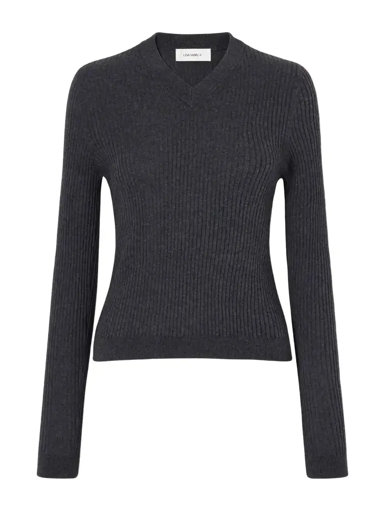 Marguerite Ribbed Cotton And Cashmere-blend Sweater - Gray