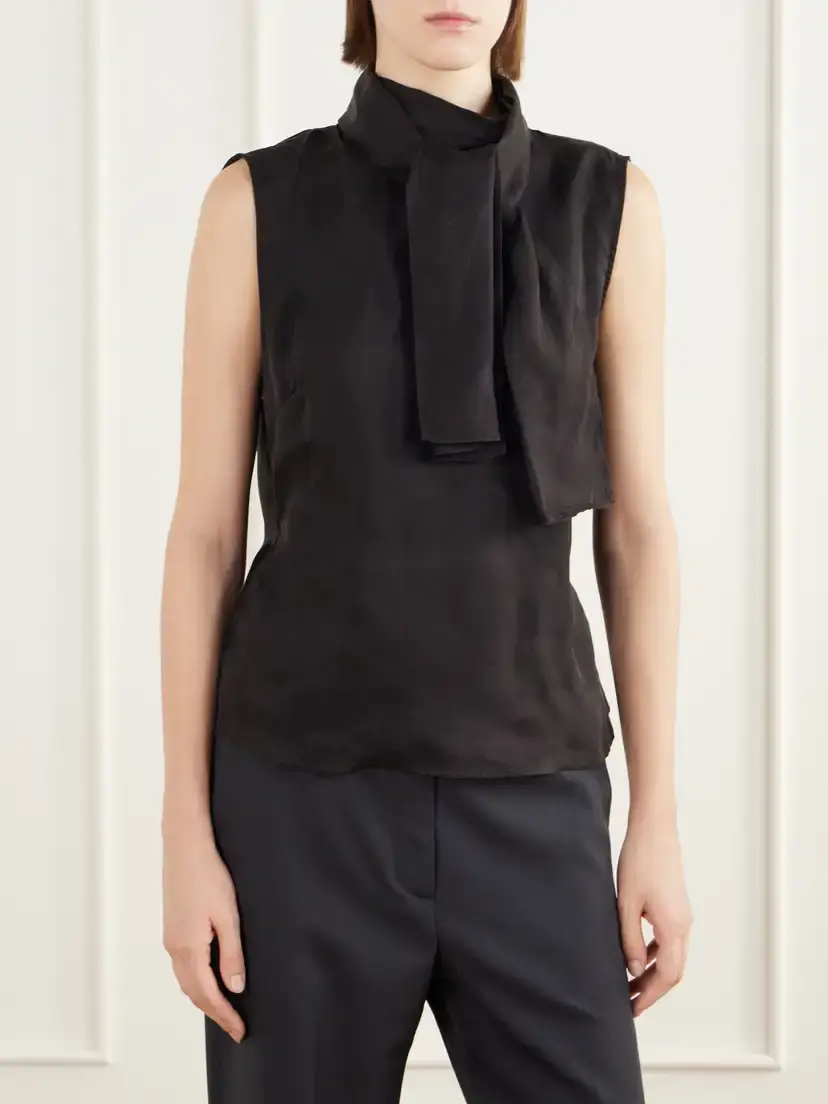 Our Legacy Virtous Scarf-detailed Draped Crepe Top | Thumbnail 3