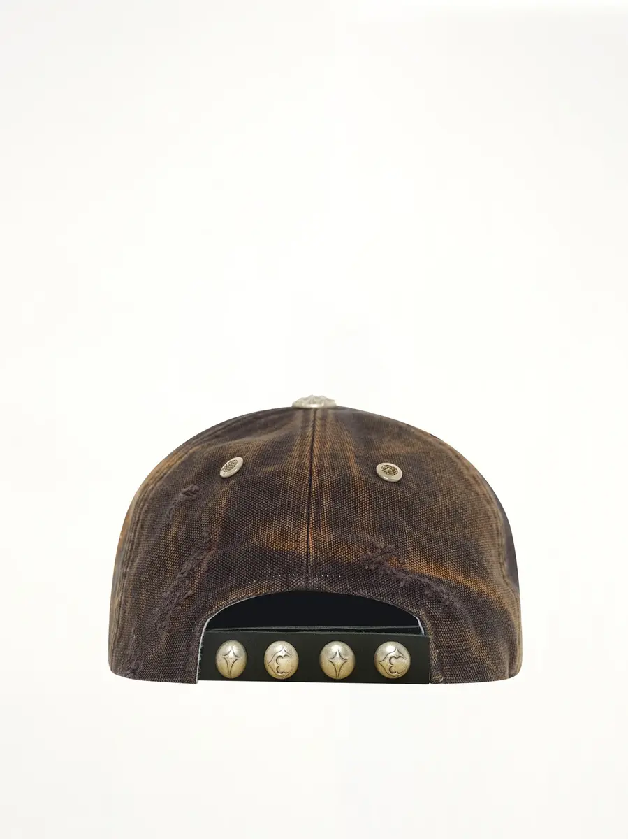 THUG CLUB TC Two Tone Washed Cap in Rust Black | Thumbnail 3