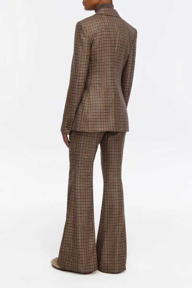 Gabriela Hearst Leiva Blazer in Camel Multi Wool Silk Houndstooth | Thumbnail 5