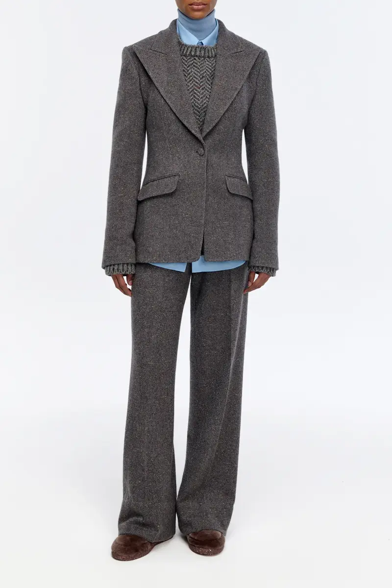Gabriela Hearst Leiva Blazer in Charcoal Multi Cashmere Wool Herringbone | Thumbnail 3 Gabriela Hearst Leiva Blazer in Charcoal Multi Cashmere Wool Herringbone | Thumbnail 3