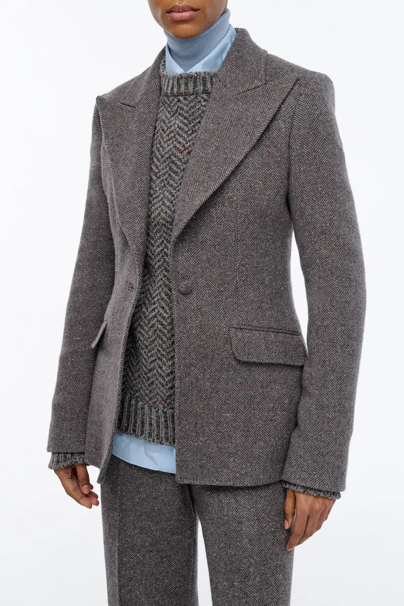 Gabriela Hearst Leiva Blazer in Charcoal Multi Cashmere Wool Herringbone | Thumbnail 6 Gabriela Hearst Leiva Blazer in Charcoal Multi Cashmere Wool Herringbone | Thumbnail 6