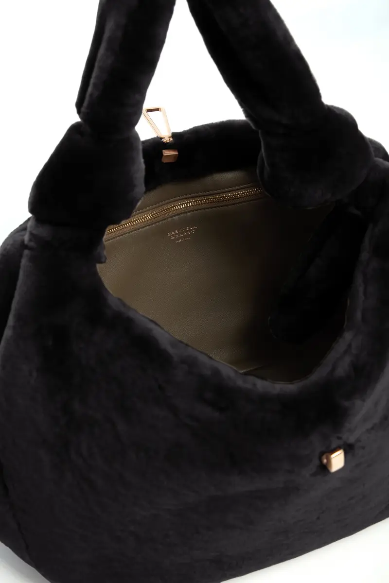 Gabriela Hearst Small Antonia Bag in Black Shearling | Thumbnail 5 Gabriela Hearst Small Antonia Bag in Black Shearling | Thumbnail 5