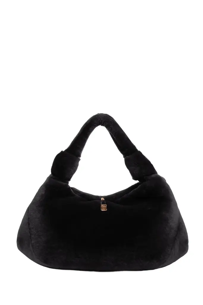 Small Antonia Bag in Black Shearling Small Antonia Bag in Black Shearling
