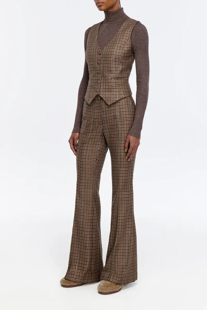 Gabriela Hearst Coleridge Vest in Camel Multi Wool Silk Houndstooth | Thumbnail 4 Gabriela Hearst Coleridge Vest in Camel Multi Wool Silk Houndstooth | Thumbnail 4