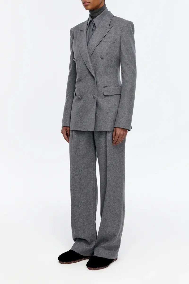 Gabriela Hearst Henge Pant in Smoke Wool Cashmere Flannel | Thumbnail 3