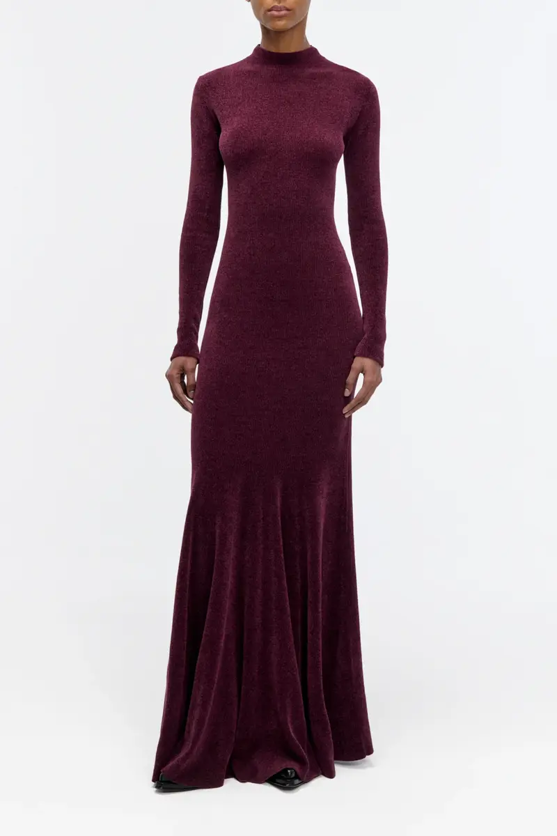Gabriela Hearst Oreads Knit Dress in Plum Silk | Thumbnail 2 Gabriela Hearst Oreads Knit Dress in Plum Silk | Thumbnail 2