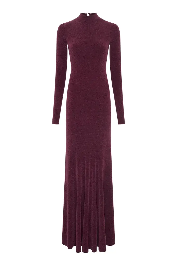Oreads Knit Dress in Plum Silk Oreads Knit Dress in Plum Silk