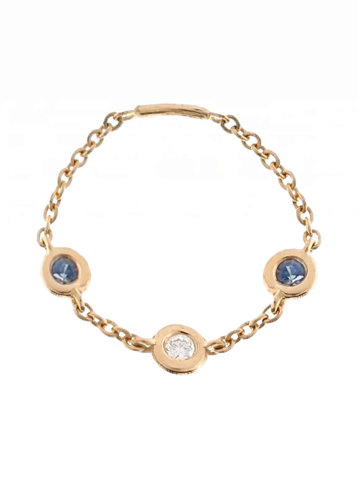 Essential Diamond and Blue Sapphire Bezel Ring Essential Diamond and Blue Sapphire Bezel Ring