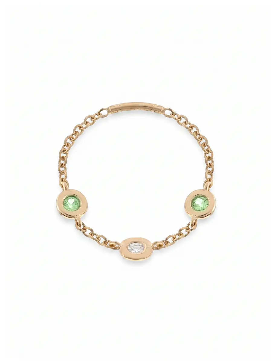 Essential Diamond and Emerald Bezel Ring