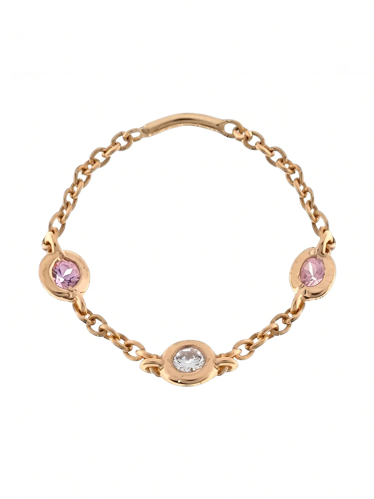 Essential Diamond and Pink Sapphire Bezel Ring Essential Diamond and Pink Sapphire Bezel Ring