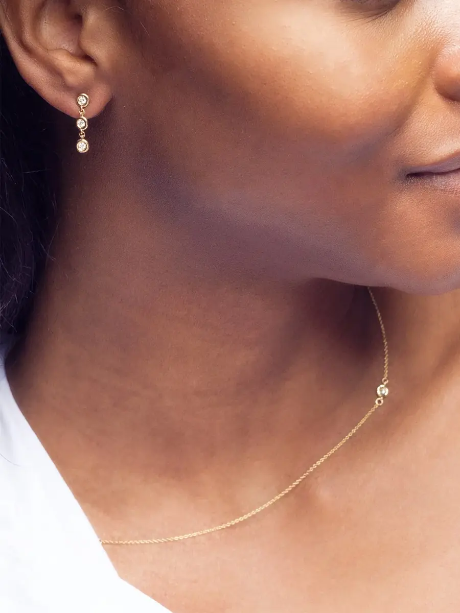 CAYE JOAILLIER Essential Diamond Bezel Drop Earring | Thumbnail 2 CAYE JOAILLIER Essential Diamond Bezel Drop Earring | Thumbnail 2