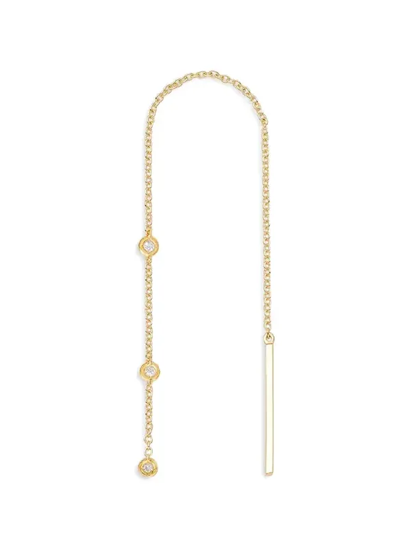 Essential Diamond Bezel Threader Earring Essential Diamond Bezel Threader Earring