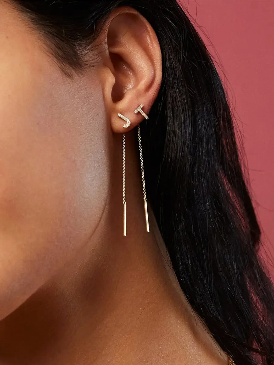 CAYE JOAILLIER Joujou Diamond Initial Stud Drop Earring - A | Thumbnail 2 CAYE JOAILLIER Joujou Diamond Initial Stud Drop Earring - A | Thumbnail 2