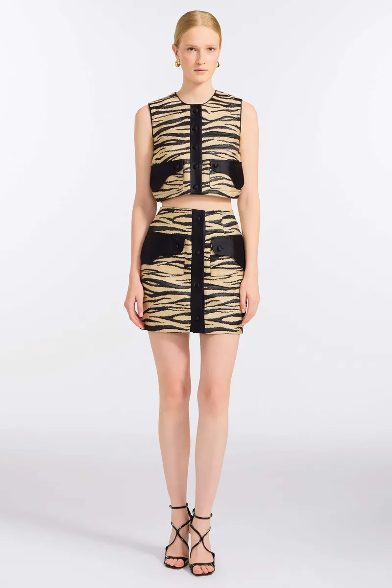 Markarian Noor Zebra-Striped Mini Skirt | Thumbnail 2 Markarian Noor Zebra-Striped Mini Skirt | Thumbnail 2