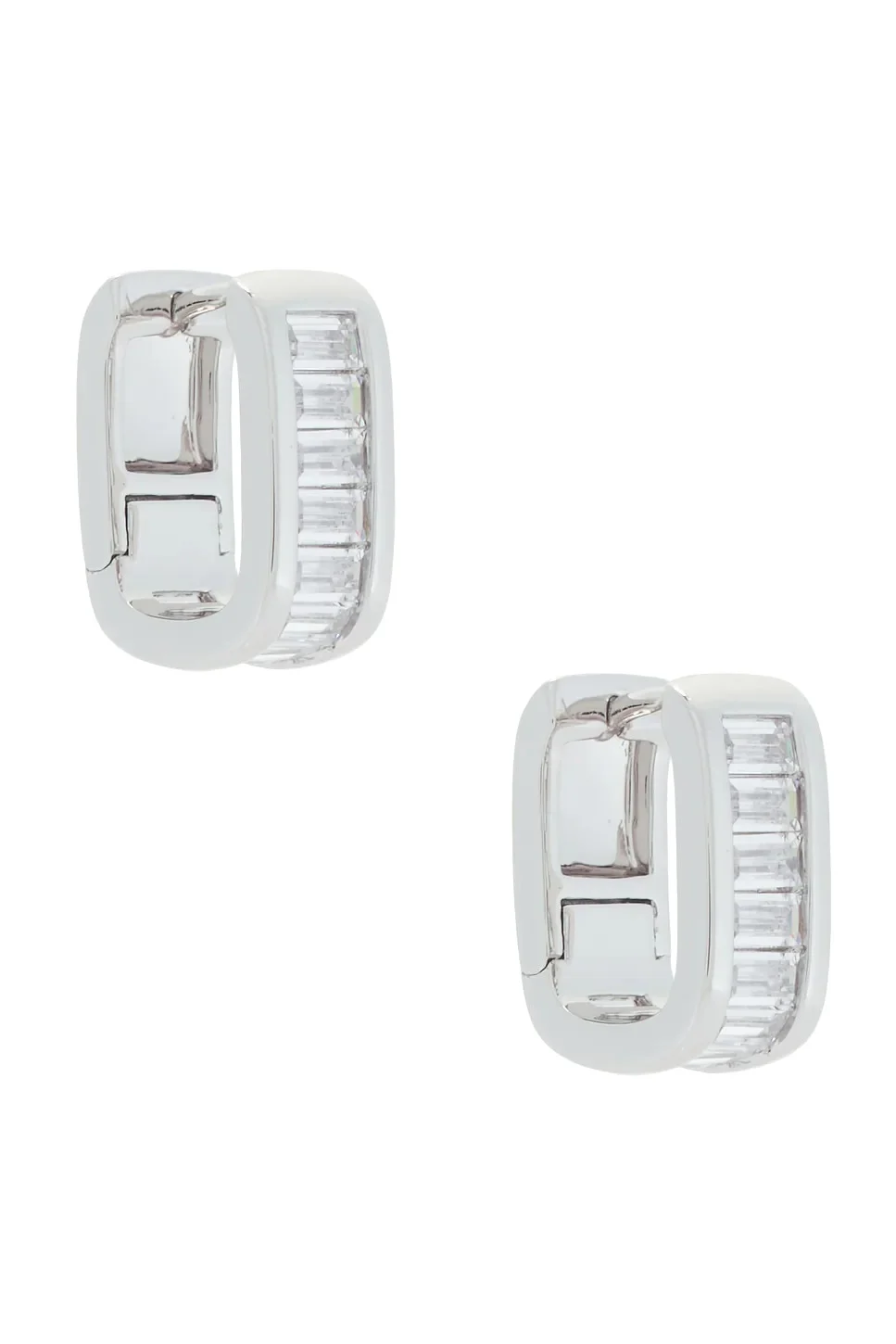 Crystal Baguette Huggie Earrings