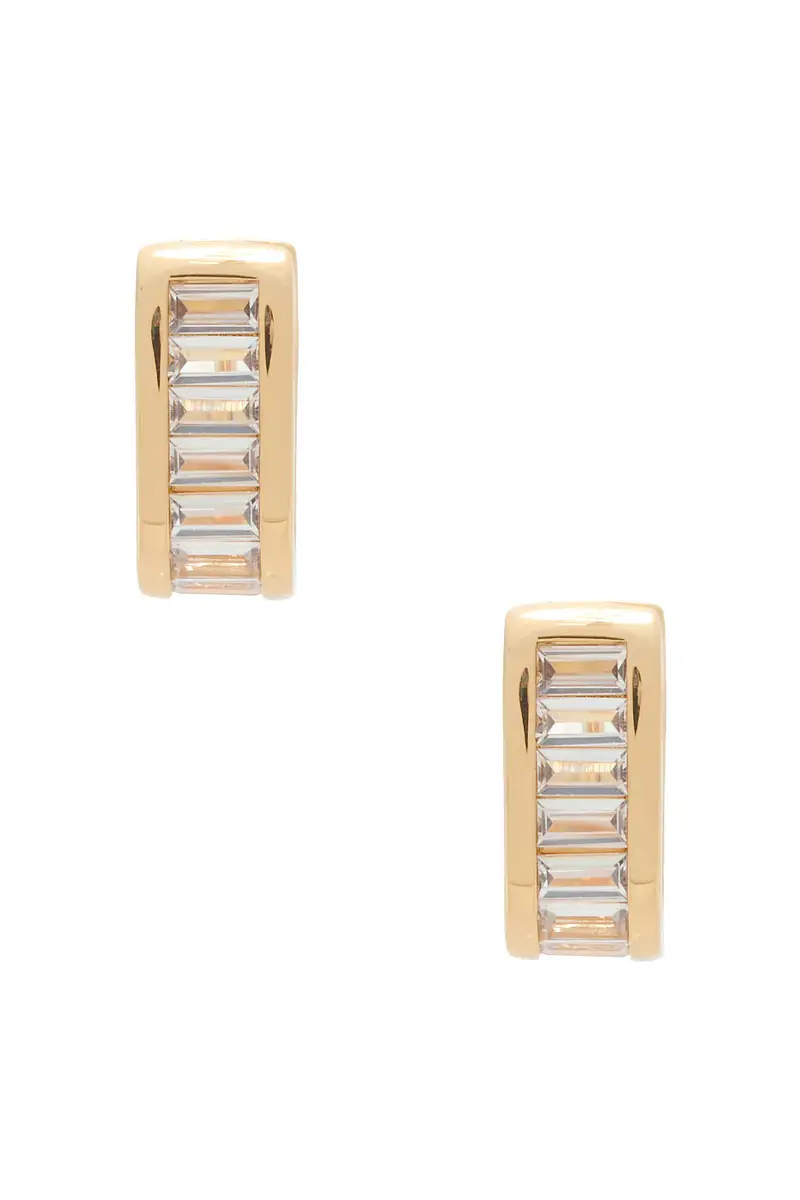 Déhanche Crystal Baguette Huggie Earrings | Thumbnail 3 Déhanche Crystal Baguette Huggie Earrings | Thumbnail 3