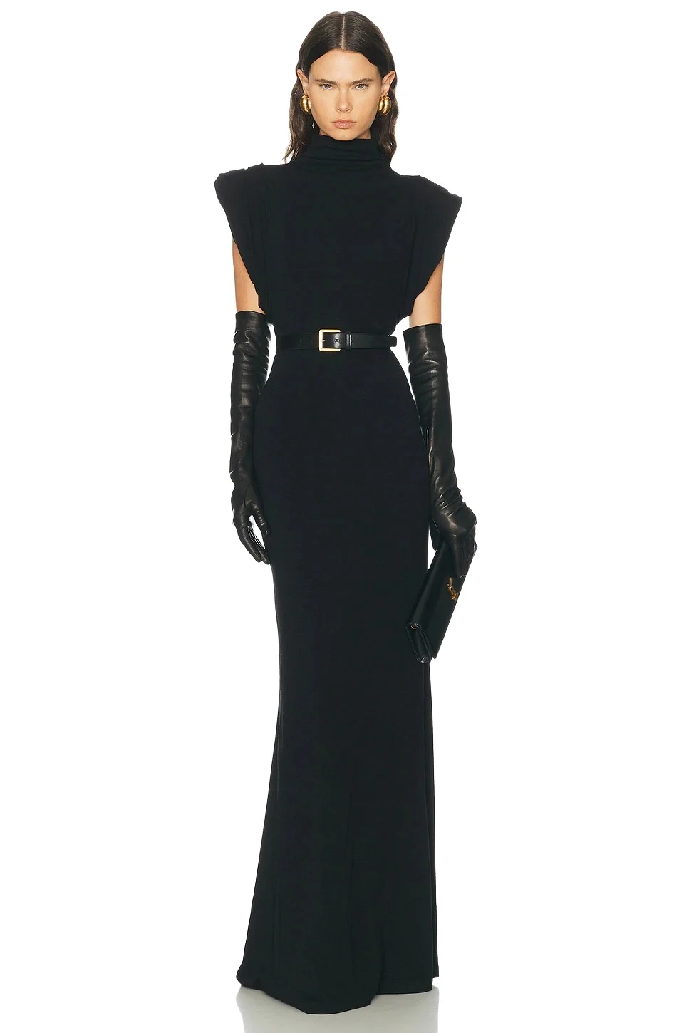 Mugler Draped Sleeveless Gown