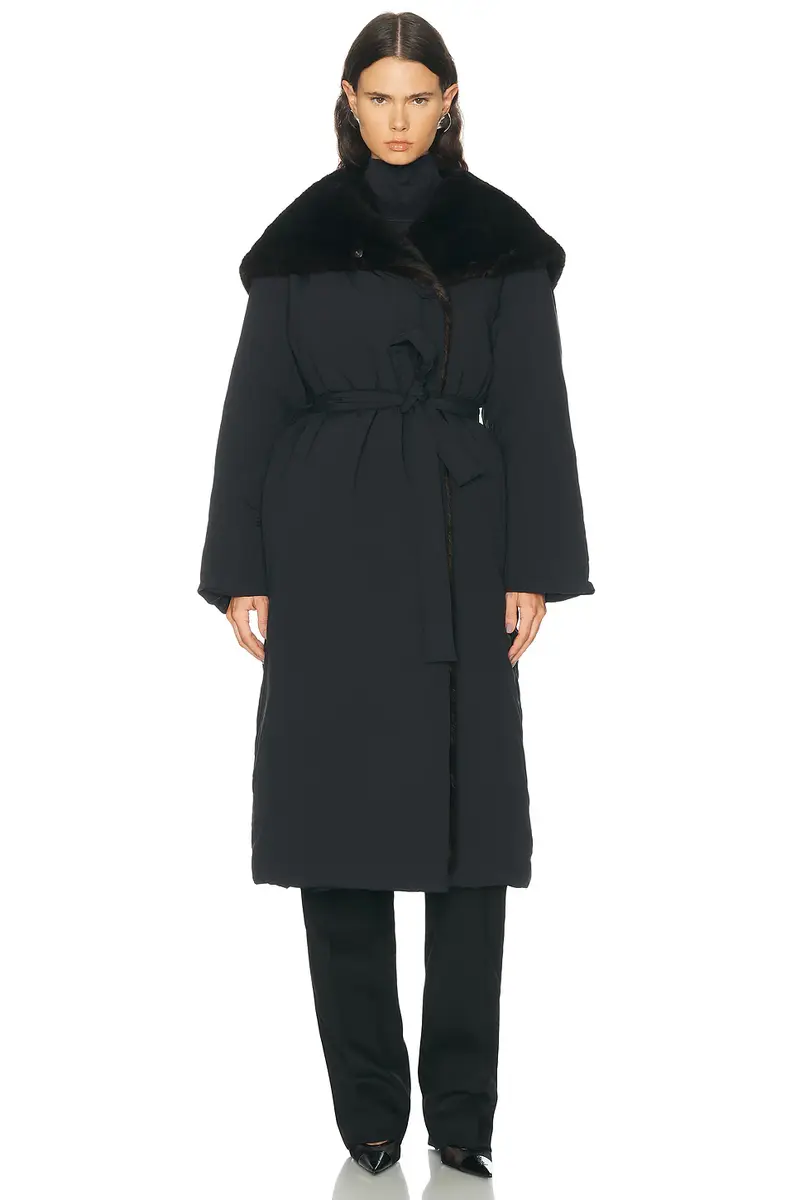 Loulou de Saison Darcy Puffer Jacket With Satin Shawl Collar | Thumbnail 2 Loulou de Saison Darcy Puffer Jacket With Satin Shawl Collar | Thumbnail 2