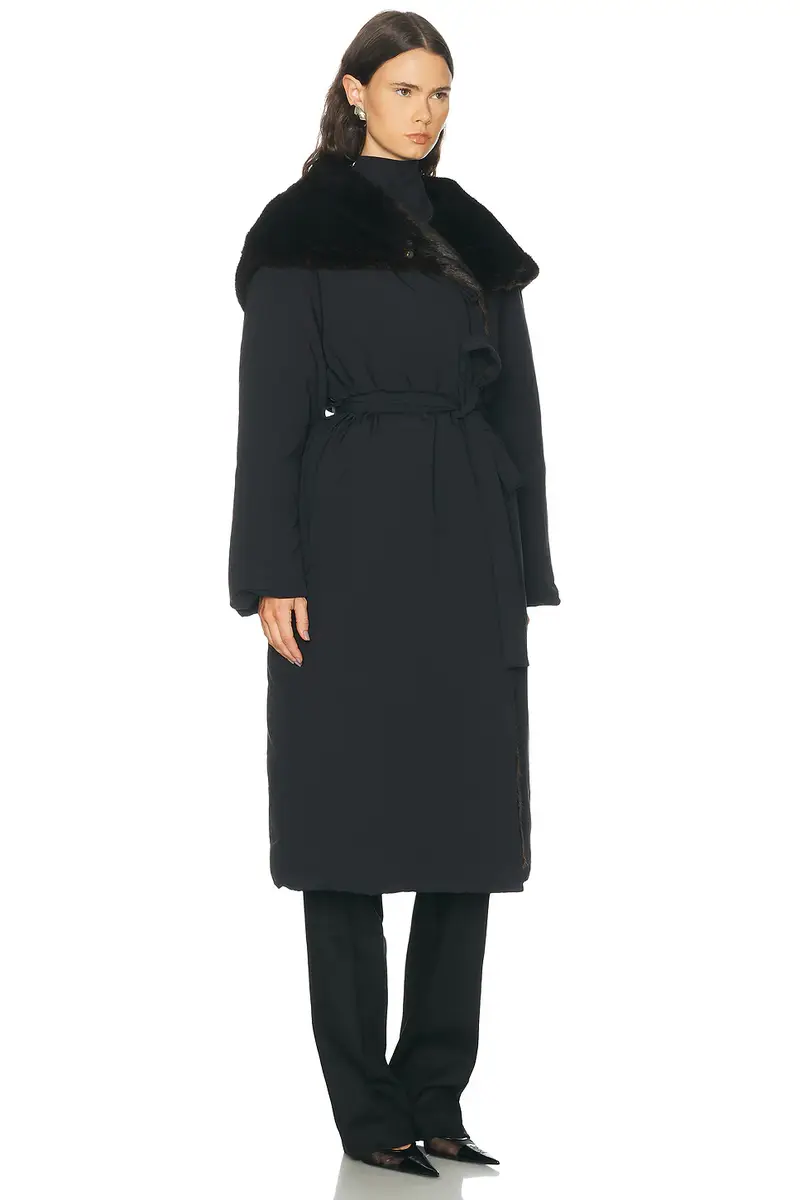Loulou de Saison Darcy Puffer Jacket With Satin Shawl Collar | Thumbnail 3 Loulou de Saison Darcy Puffer Jacket With Satin Shawl Collar | Thumbnail 3
