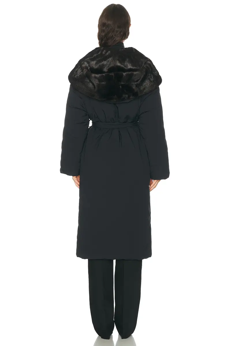 Loulou de Saison Darcy Puffer Jacket With Satin Shawl Collar | Thumbnail 4 Loulou de Saison Darcy Puffer Jacket With Satin Shawl Collar | Thumbnail 4