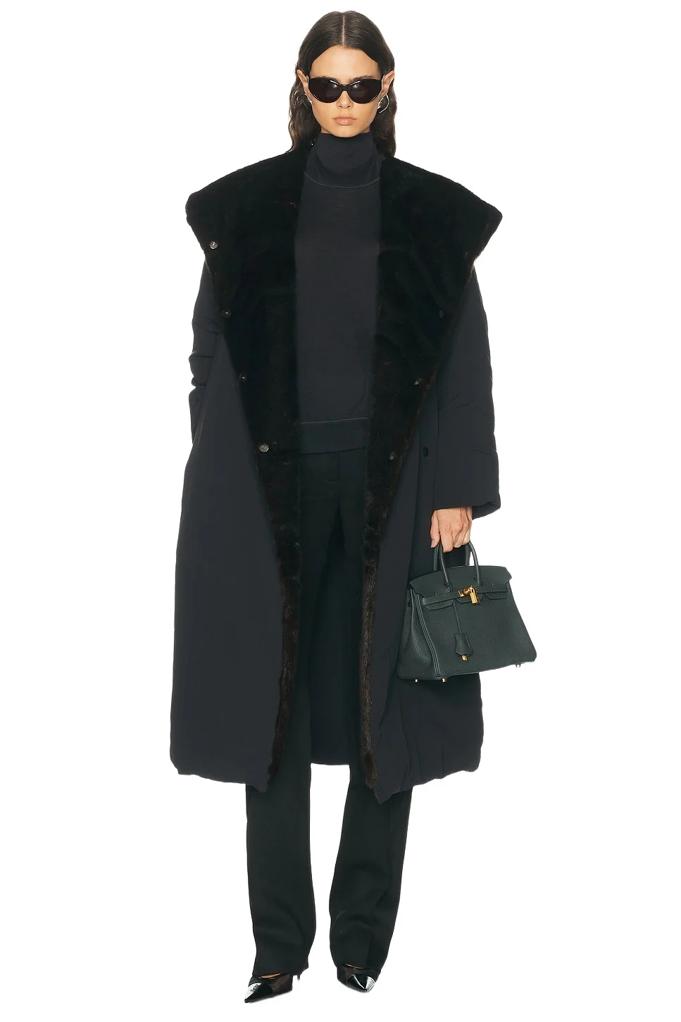 Loulou de Saison Darcy Puffer Jacket With Satin Shawl Collar