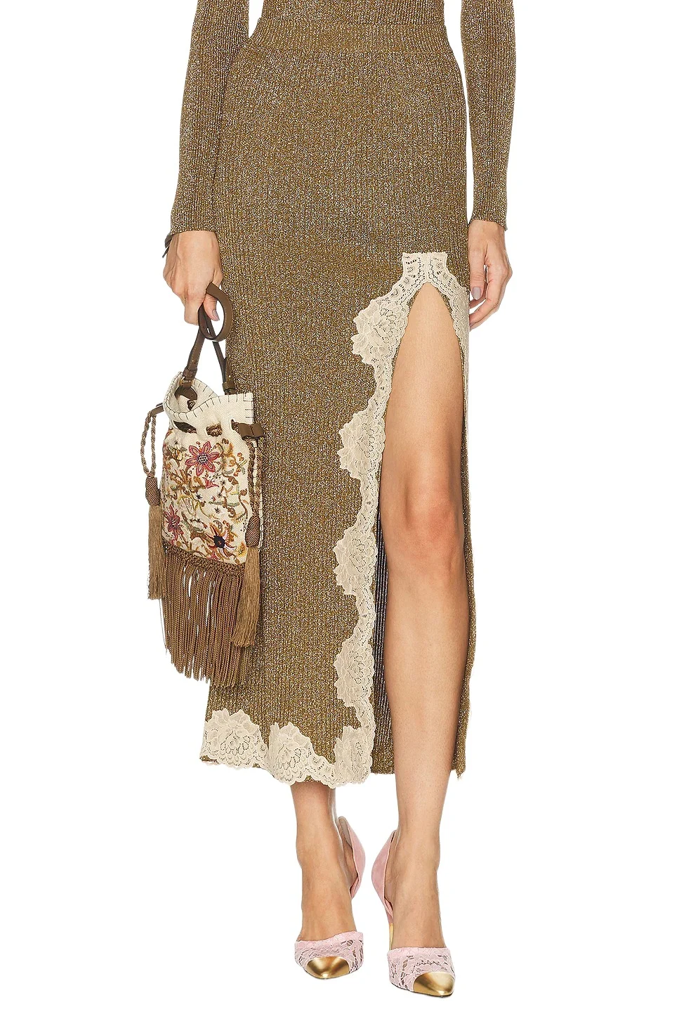 Valentino Lace & Lurex Skirt