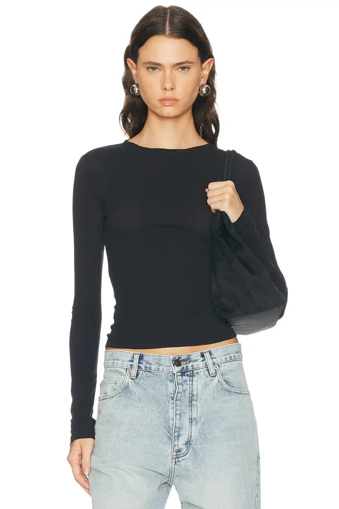 GRLFRND Sheer Crew Neck Tee