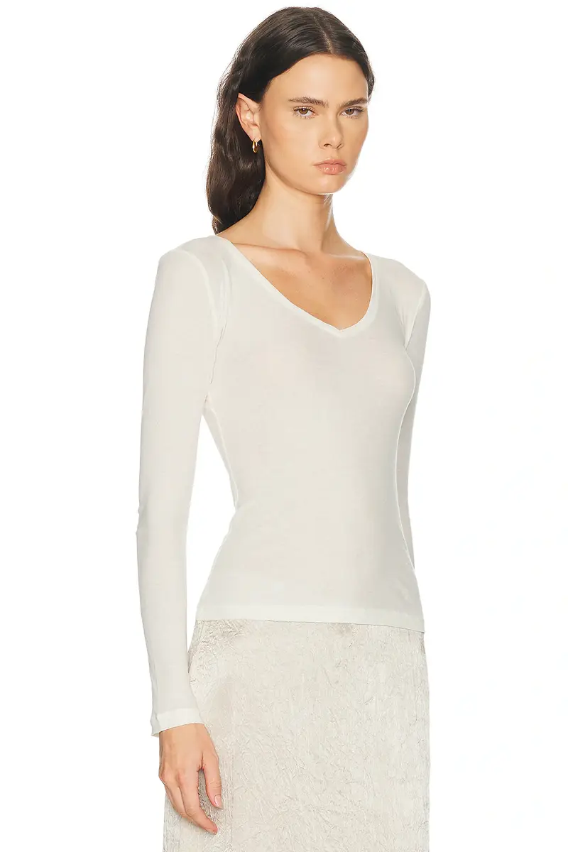 GRLFRND Sheer V-neck Tee | Thumbnail 2