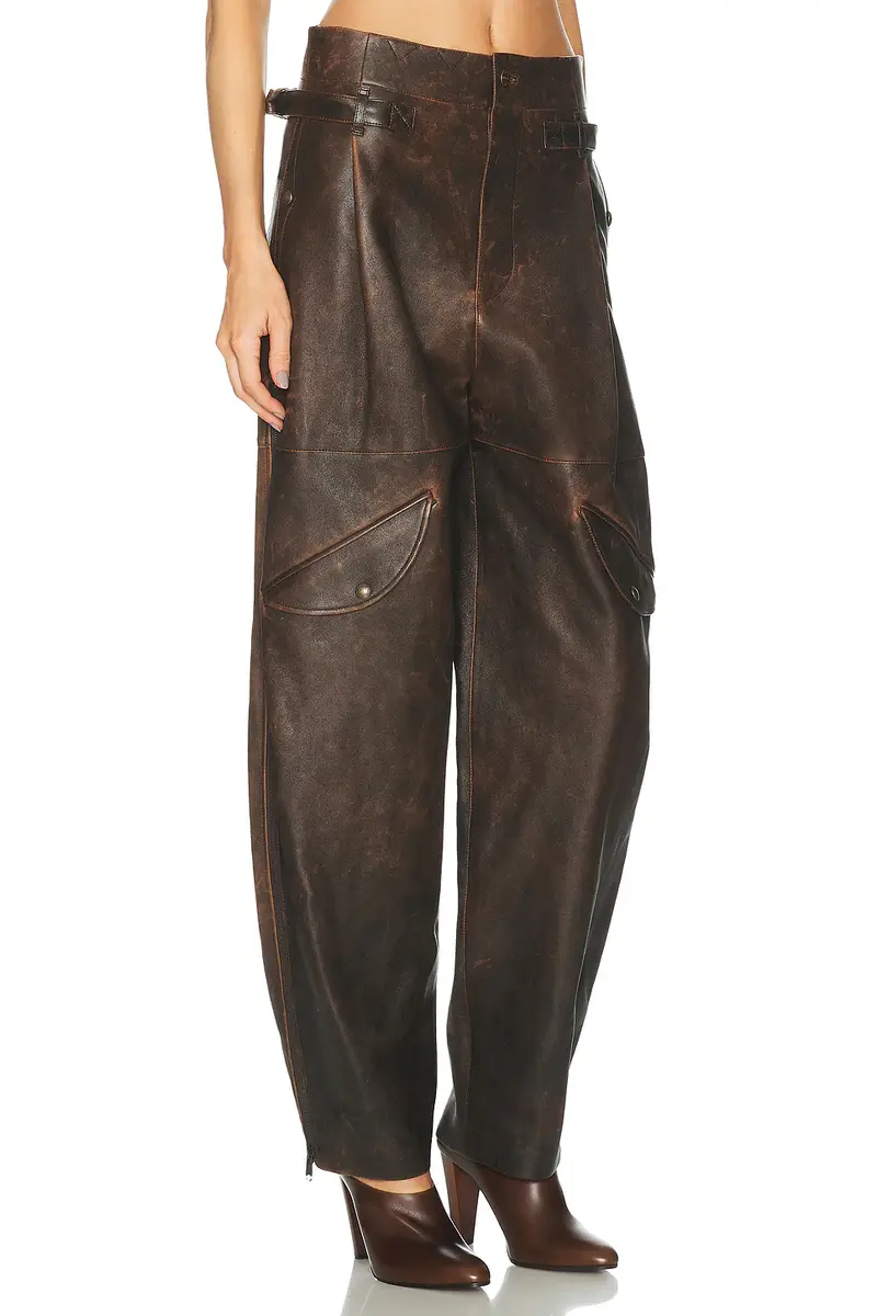 Ralph Lauren Collection Distressed Moto Leather Cargo Pant | Thumbnail 3