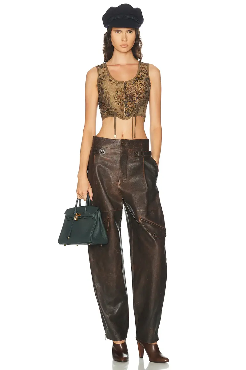 Ralph Lauren Collection Distressed Moto Leather Cargo Pant | Thumbnail 6