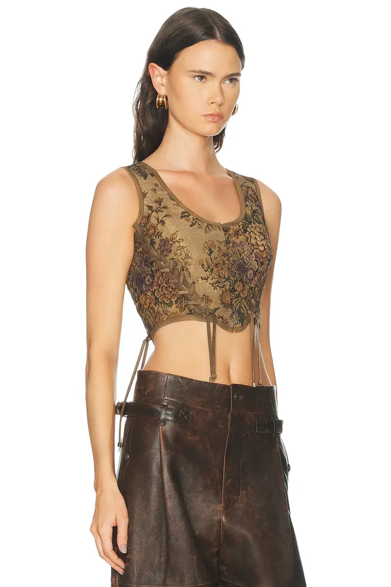 Ralph Lauren Collection Floral Tapestry Gobelin Sleeveless Blouse | Thumbnail 2 Ralph Lauren Collection Floral Tapestry Gobelin Sleeveless Blouse | Thumbnail 2