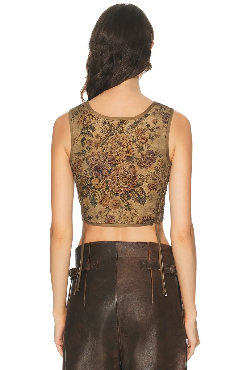 Ralph Lauren Collection Floral Tapestry Gobelin Sleeveless Blouse | Thumbnail 3 Ralph Lauren Collection Floral Tapestry Gobelin Sleeveless Blouse | Thumbnail 3
