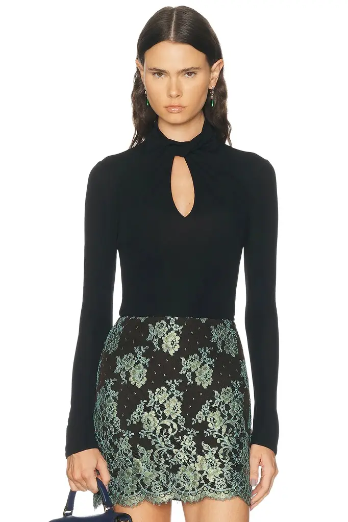 Valentino Solid Jersey Crepe Top