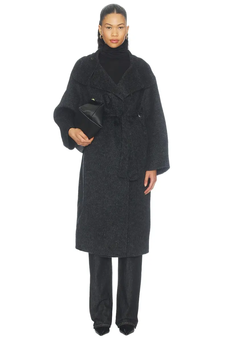 Cubic London Classic Loose-fit Stand Collar Wool-blend Coat